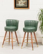 Load image into Gallery viewer, Old Saloon Style Green Bar Stool
