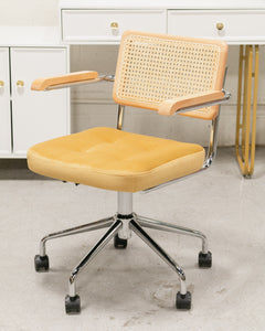 Rattan Office Chair in Yellow