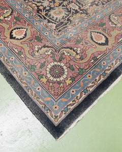 Vintage Turkish Rug in Deep Blue