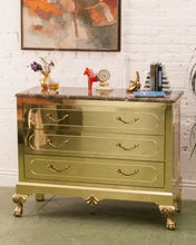 Load image into Gallery viewer, Harden Furniture Modern Brass-Clad Chest of Drawers with Marble Top
