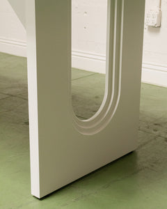 Modern White Sculptured Dining Table