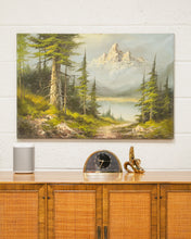 Load image into Gallery viewer, Forest Oil Painting Snow Cap Mountains
