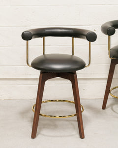 Black and Gold Swivel  Counter Stools