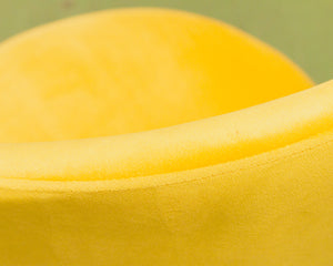 Sunny Yellow Velvet Pedestal Chair