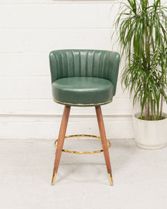 Old Saloon Style Green Bar Stool