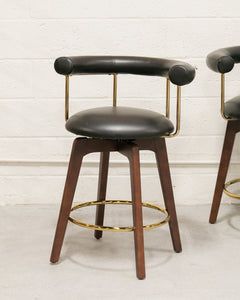 Black and Gold Swivel  Counter Stools