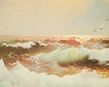 Load image into Gallery viewer, Waves Crashing on a Rock Oil Painting
