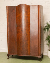 Load image into Gallery viewer, Tiger Wood Oak Art Deco Armoire Wardrobe
