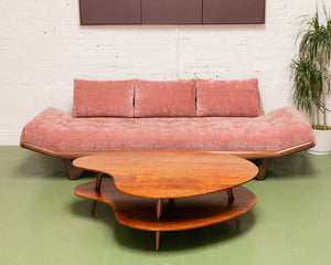 Gondola Armless Sofa In Bianca Rosewood