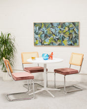 Load image into Gallery viewer, Dusty Rose Rattan and Chrome Chair
