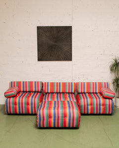 Striped Low Profile Modular Sofa