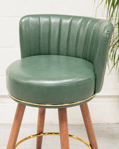 Old Saloon Style Green Bar Stool