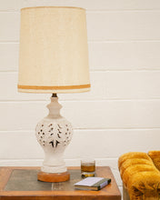 Load image into Gallery viewer, Cream Vintage Holllywood Regency Lamp
