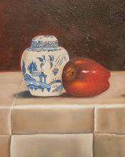 Load image into Gallery viewer, Apples on a Silk Table Oil Painting
