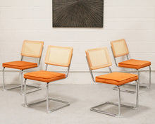 Load image into Gallery viewer, Blonde Cantilever Chair with Velvet Rust Seat
