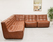 Load image into Gallery viewer, Recycled Leather 6 Piece Juno Sofa
