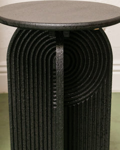 Round Black End Table