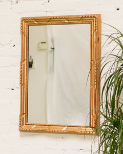 Rectangle Gold Distressed Vintage Mirror (as found)