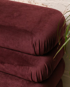 Elodie Velvet 2 Piece Loveseat Modular Sectional in Maroon