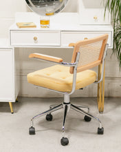 Load image into Gallery viewer, Rattan Office Chair in Yellow
