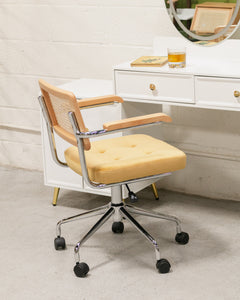 Rattan Office Chair in Yellow