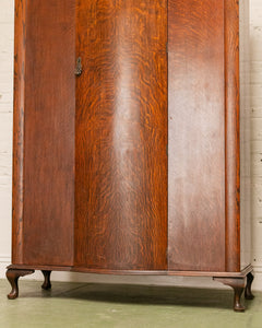 Tiger Wood Oak Art Deco Armoire Wardrobe