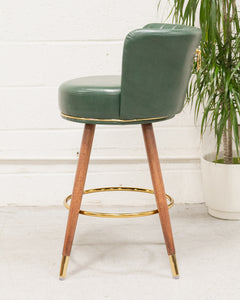 Old Saloon Style Green Bar Stool