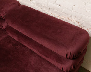 Elodie Velvet 2 Piece Loveseat Modular Sectional in Maroon