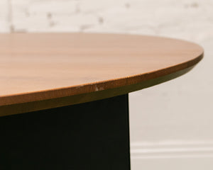 Round Walnut Table with Sculptural Base