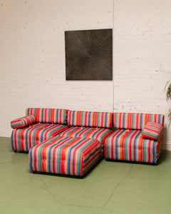 Striped Low Profile Modular Sofa