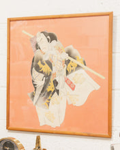 Load image into Gallery viewer, Painting of a Samurai warrior Japanese Woodblock Print on Fabric
