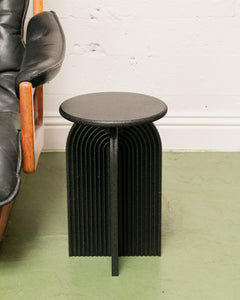 Round Black Short End Table