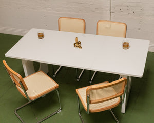 Modern White Sculptured Dining Table