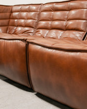 Load image into Gallery viewer, Recycled Leather 3 Piece and Ottoman Juno Sofa
