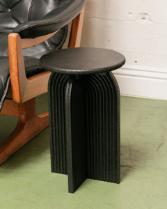 Round Black Short End Table