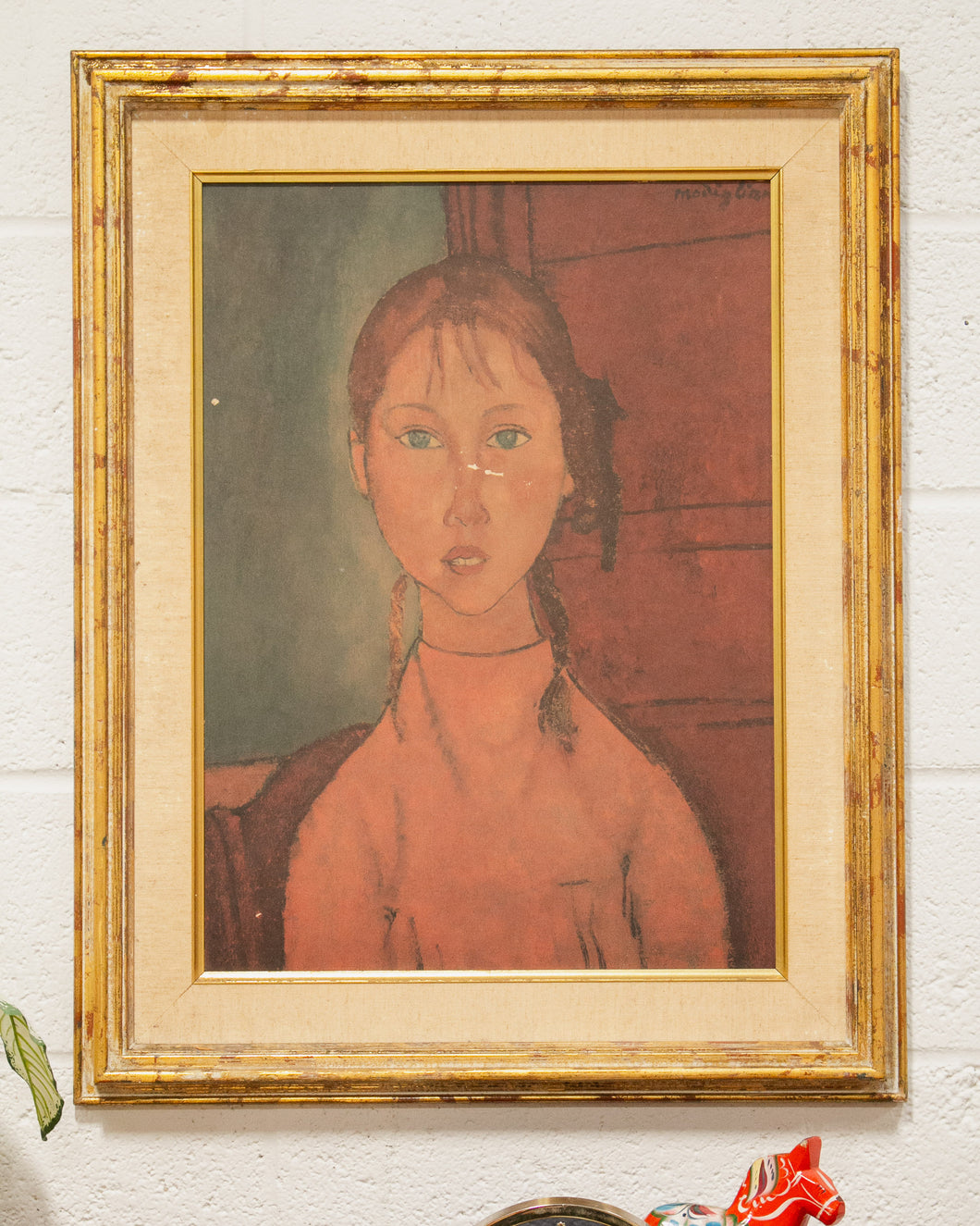 Modigliani Painting Girl With Braids (as-is)