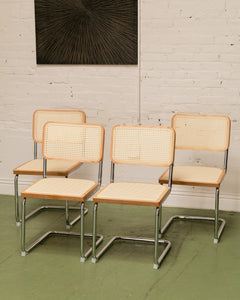 Blonde Rattan Modern Dining Chairs