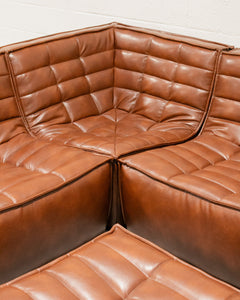 Recycled Leather 4 Piece and Ottoman Juno Sofa