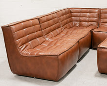 Load image into Gallery viewer, Recycled Leather 6 Piece Juno Sofa
