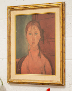 Modigliani Painting Girl With Braids (as-is)