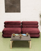 Load image into Gallery viewer, Elodie Velvet 2 Piece Loveseat Modular Sectional in Maroon
