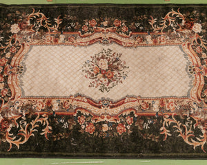 Black Boroque Floral Rug