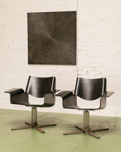 Black Plywood Swivel Chair