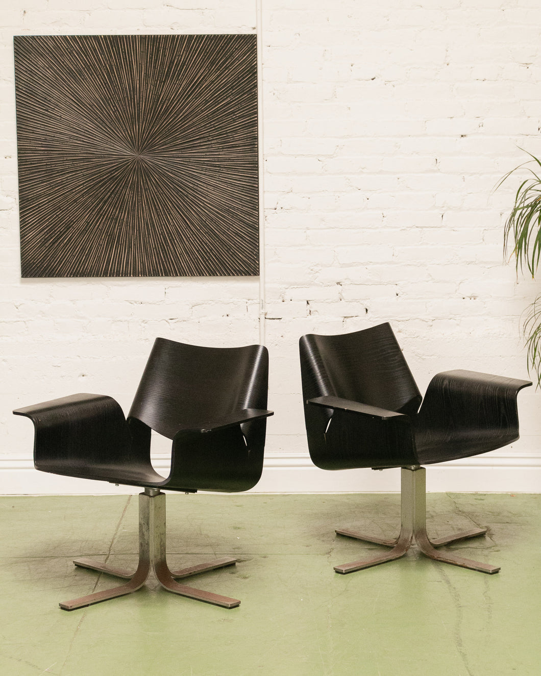 Black Plywood Swivel Chair