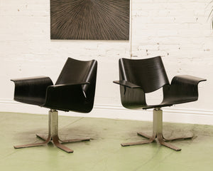 Black Plywood Swivel Chair