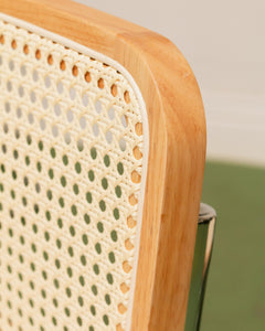 Blonde Rattan Modern Dining Chairs