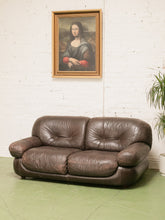 Load image into Gallery viewer, Vintage Loveseat in Brown Leather by Sapporo for Mobil Girgi Italia, 1970’s
