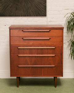 Walnut Mid Century Highboy Dresser