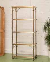 Load image into Gallery viewer, Brass Vintage Hollywood Regency Shelf
