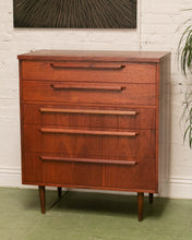 Load image into Gallery viewer, Walnut Mid Century Highboy Dresser
